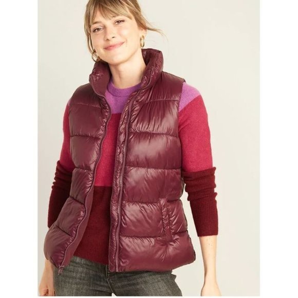 Old Navy Jackets & Blazers - New Frost-Free Puffer Vest for Women Burgundy​